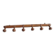 Old wooden wall coat rack - 6 hooks