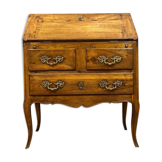 Louis XV donkey back office in solid walnut around 1900