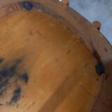 Pair of curved wooden bistro armchairs