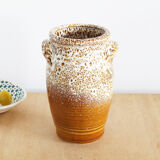 Vase with handles 70s lava stone