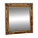 Miroir rectangulaire en bois doré à décor en relief de fleurs.