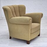 1960s, Danish relax chair, original light green furniture wool.