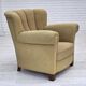 1960s, Danish relax chair, original light green furniture wool.