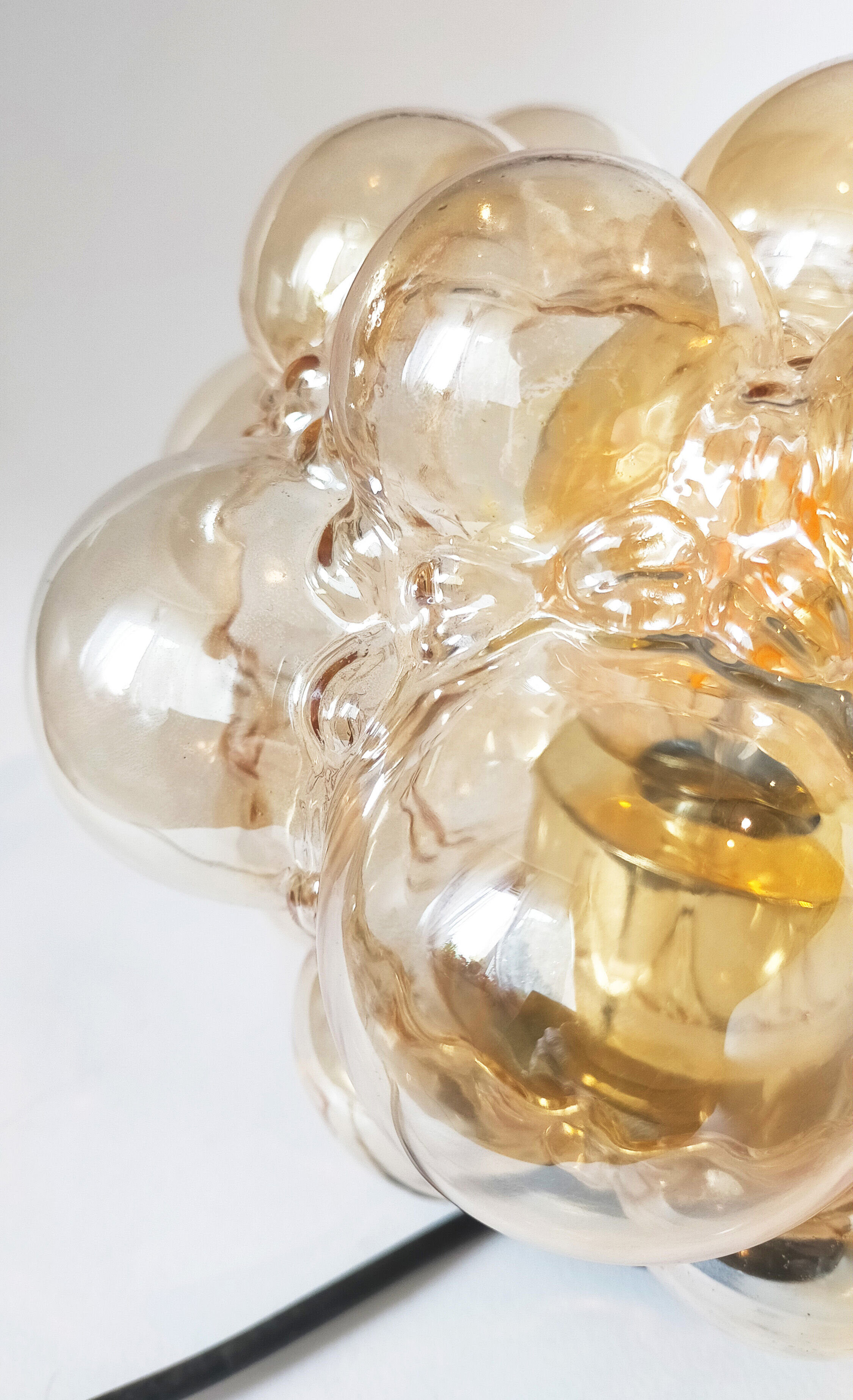 Amber Glass Bubble Applique by Helena Tynell, 1960s
