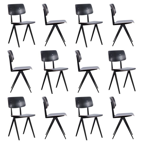 Chaises de salle à manger industrielles Galvanitas S16 noires, Pays-Bas
