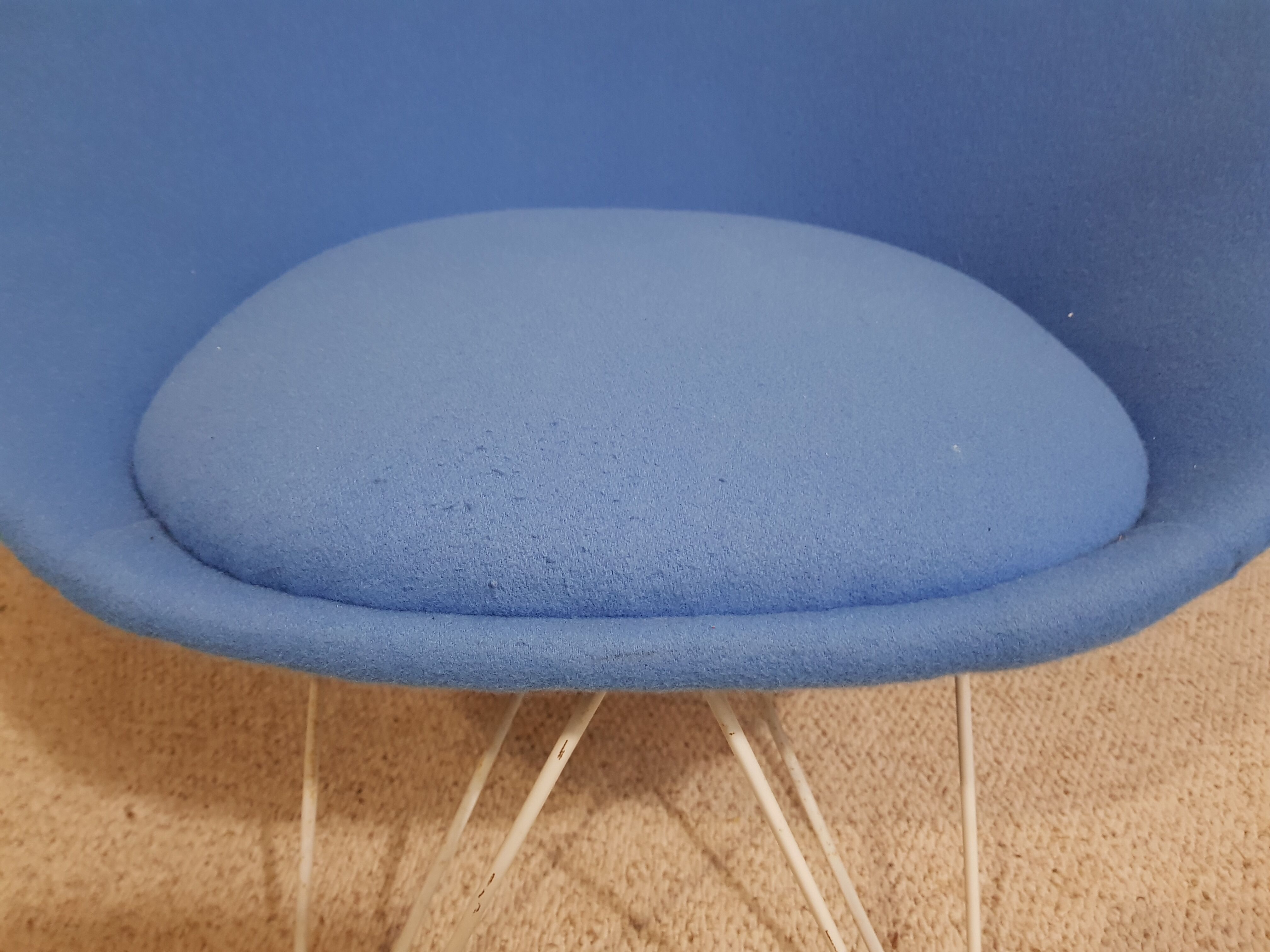Pair of Italian blue low chairs 1950