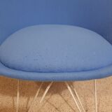 Paire de fauteuils bas bleus italien 1950
