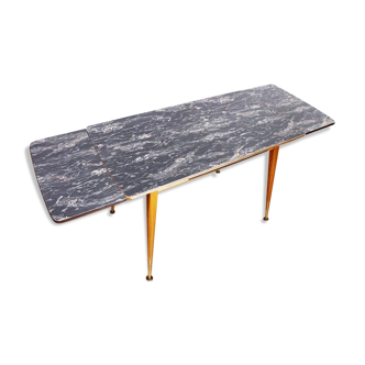 Table pieds compas années 70 avec système "monte et baisse"