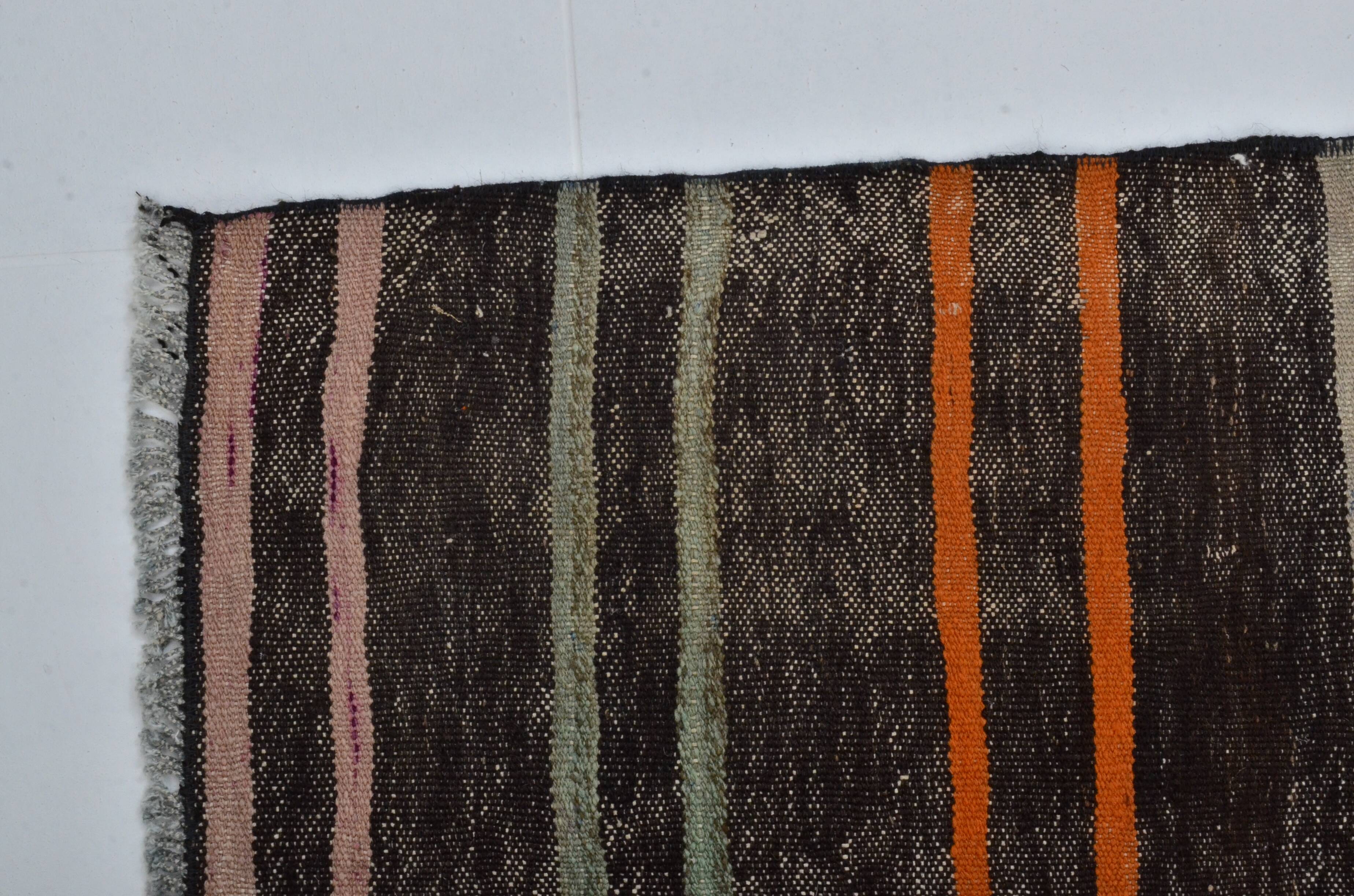 Tapis Kilim Oushak d'Anatolie à rayures