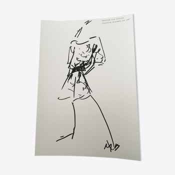 Christian Dior, illustration de mode  de presse fin des années 80