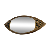 Antique gilded wooden mirror, shuttle shape - Maison Dannwolf, Strasbourg - F