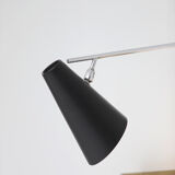 Applique murale en métal noir années 1950