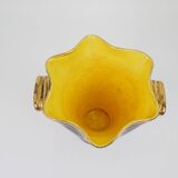 Large black and gold ceramic vase from Vallauris