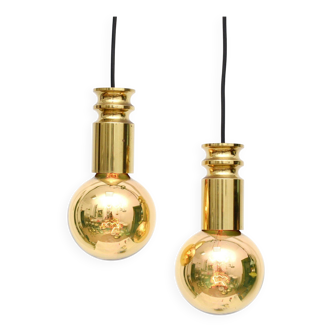 Pair of golden lamps, Denmark, 1950s