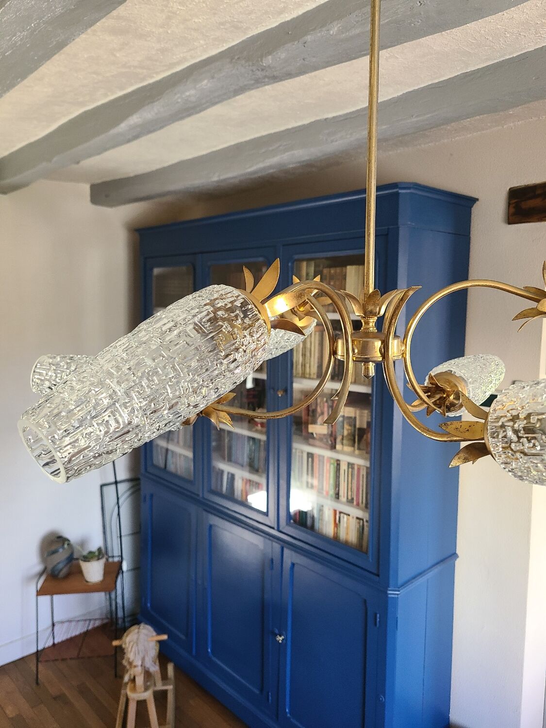 Lustre 1970 vintage feuille d'ananas