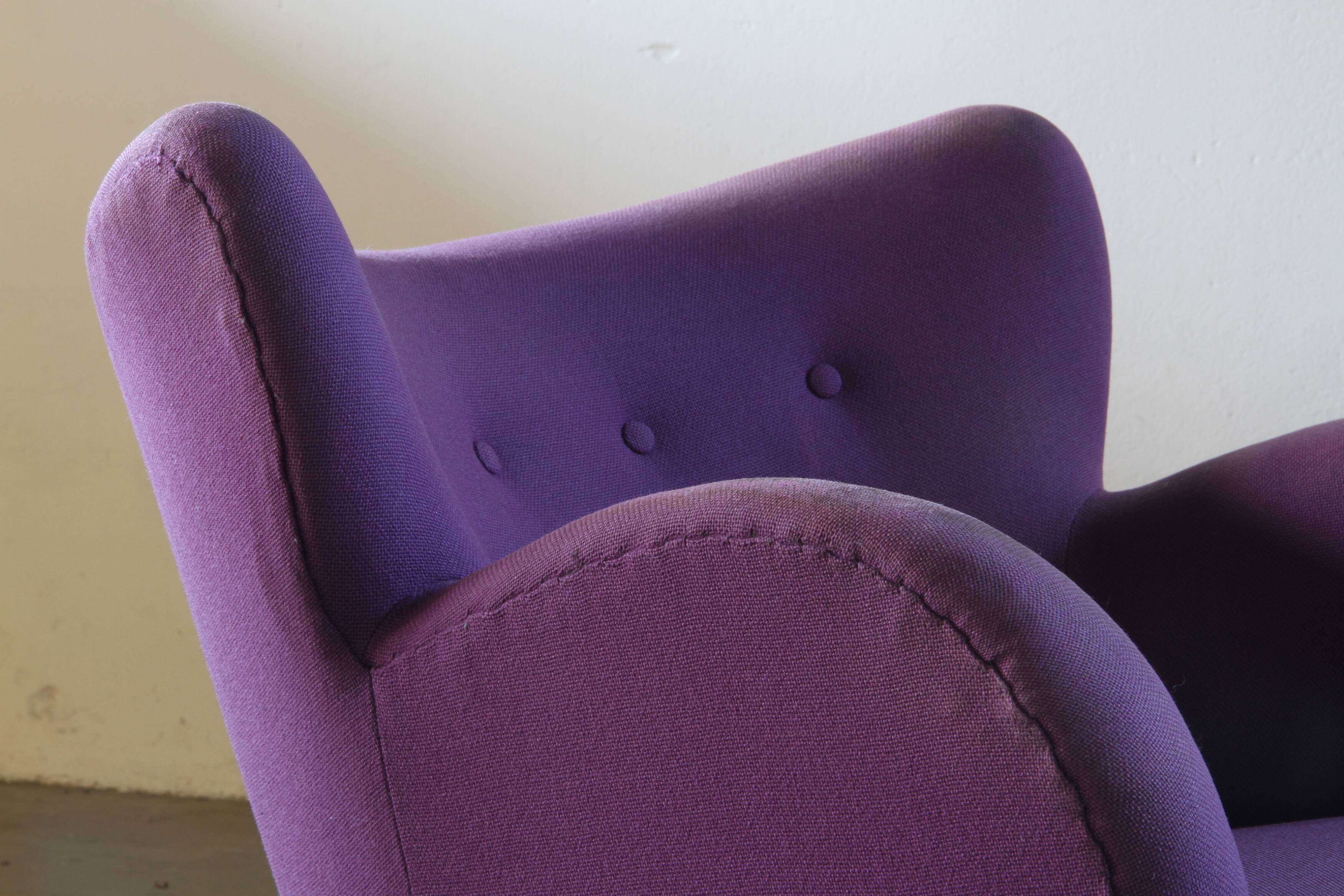 Vintage Danish 1930s club lounge chair, style of Fritz Hansen & Flemming Lassen