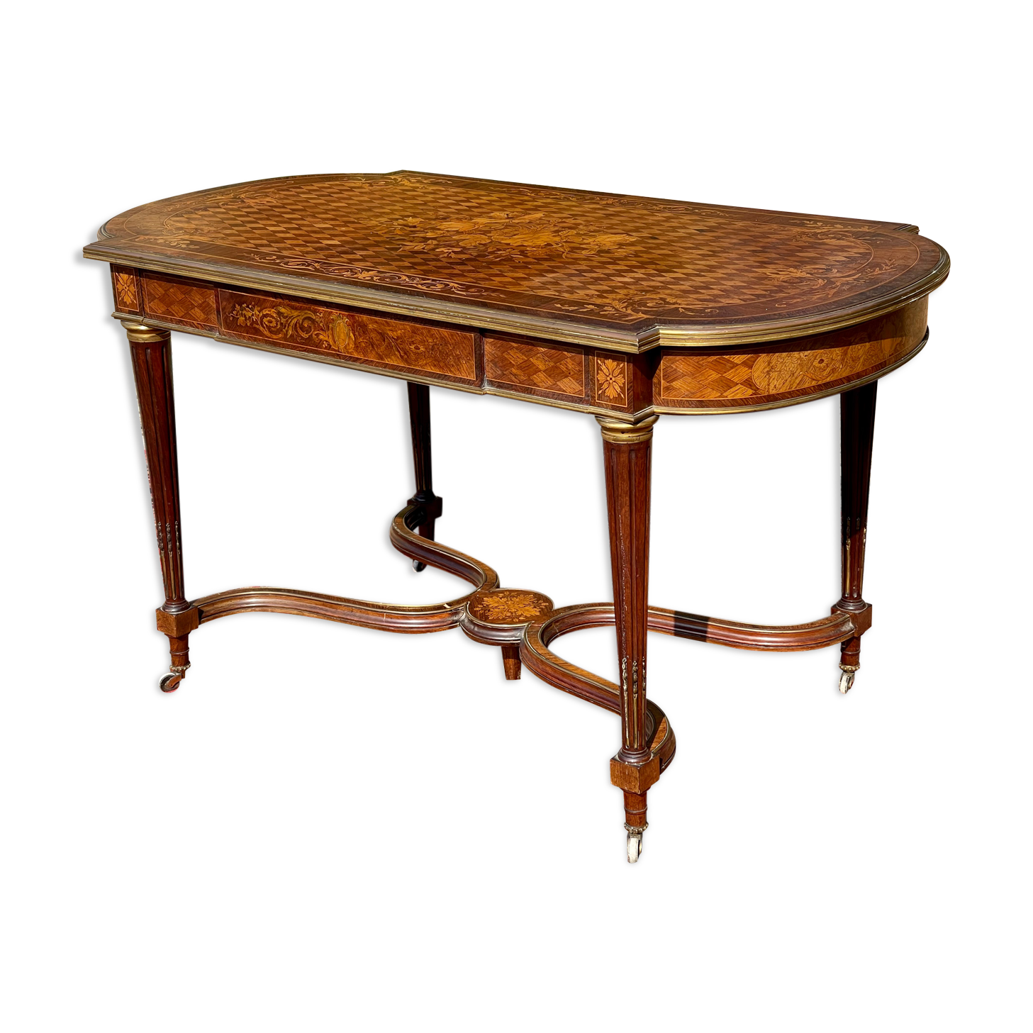 Middle Table Marquetry and Bronze Napoleon III Era - NINETEENTH