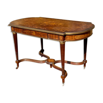 Middle Table Marquetry and Bronze Napoleon III Era - NINETEENTH