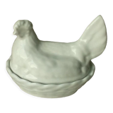 Candy hen on its porcelain nest