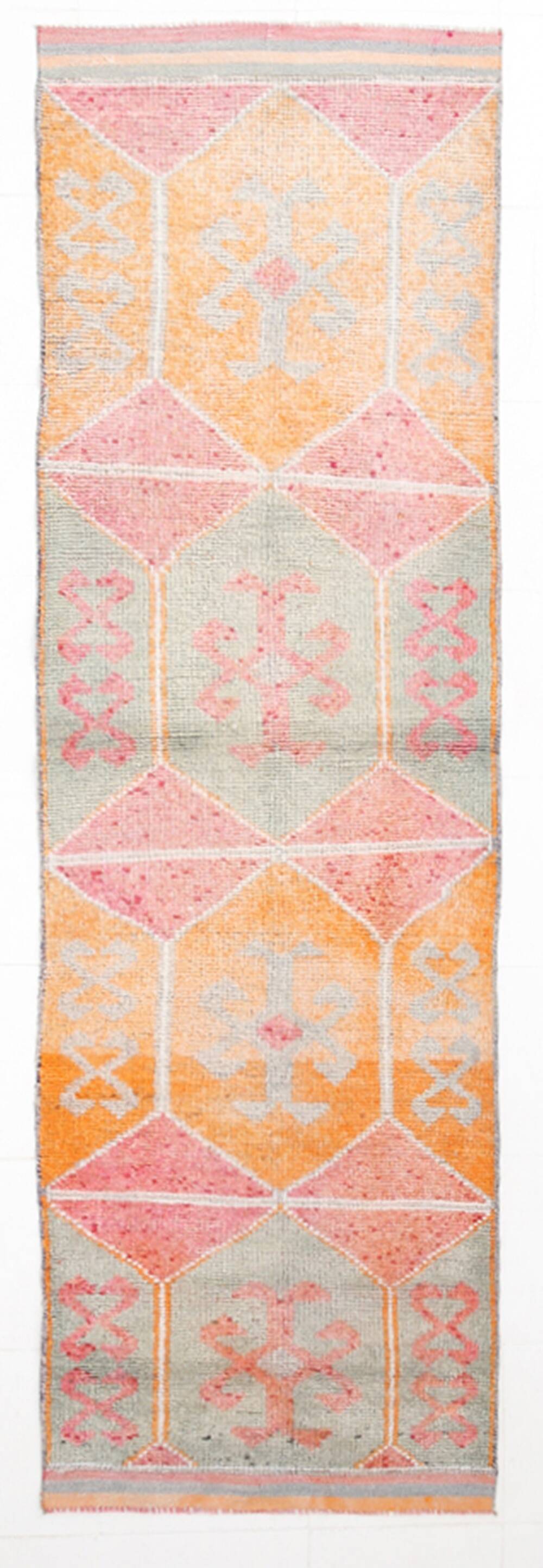 Tapis de couloir vintage turc, 90 x 319 cm