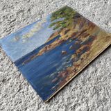 Old oil on cardboard signed