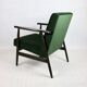 Vintage green olive easy chair, 1970s - dark wood