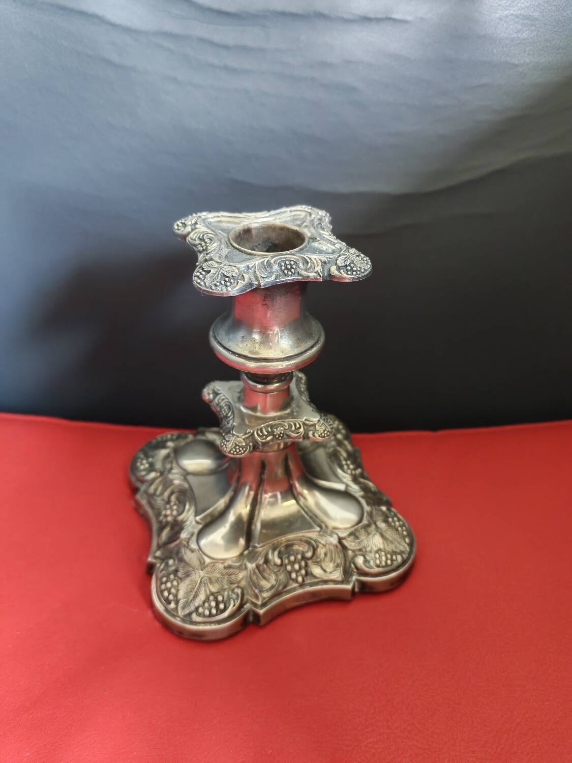 Silver candle holder