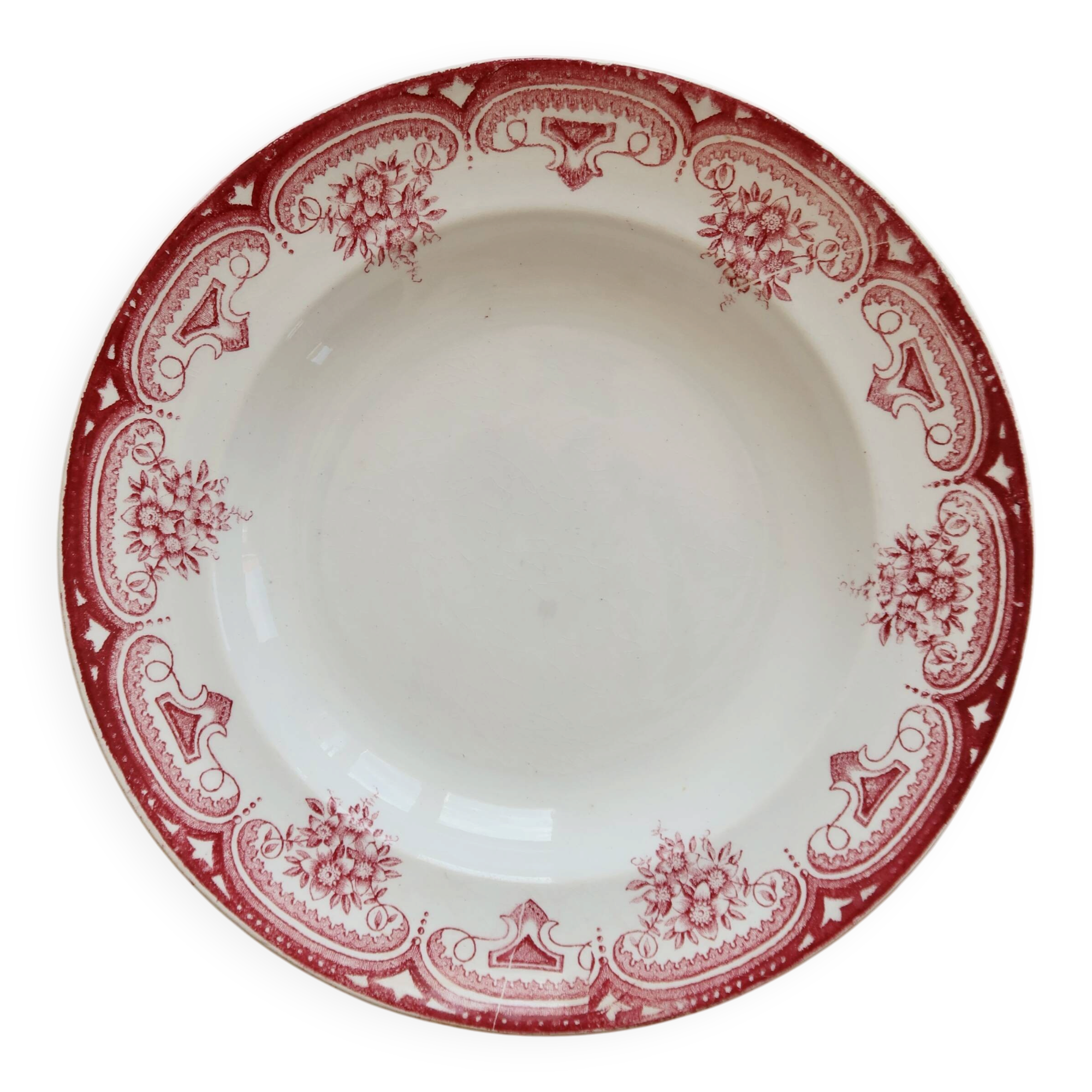 Shallow dish red iron clay Onnaing - Narcisse model