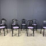 Set of Nr 222 chairs by Robert Mallet-Stevens, 1980s, Set of 8