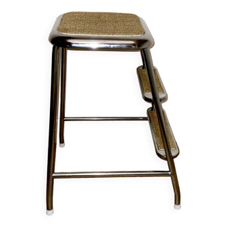 Swedish mid-century step stool of chromed steel by awab, 1950s