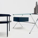 Franco Albini for Knoll - Chrome glass and black wood Desk
