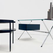 Franco Albini for Knoll - Chrome glass and black wood Desk