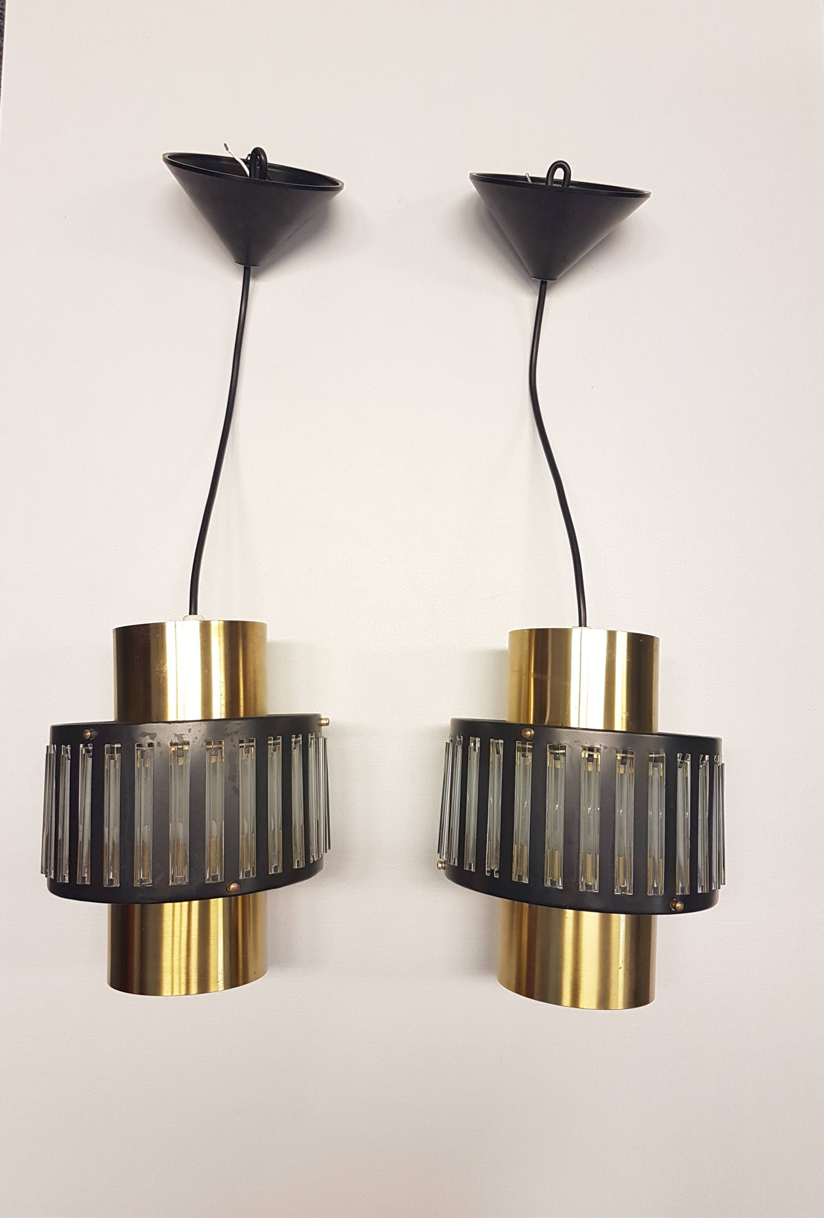 Set of 2 Vintage Pendants or hanging lamps by Schmahl & Schulz GmbH und Co. KG Metallwarenfabrik - P