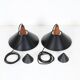 Set of 2 black mid-century pendant lamps by Elfi / 1960s / 1970s / Danish modern design