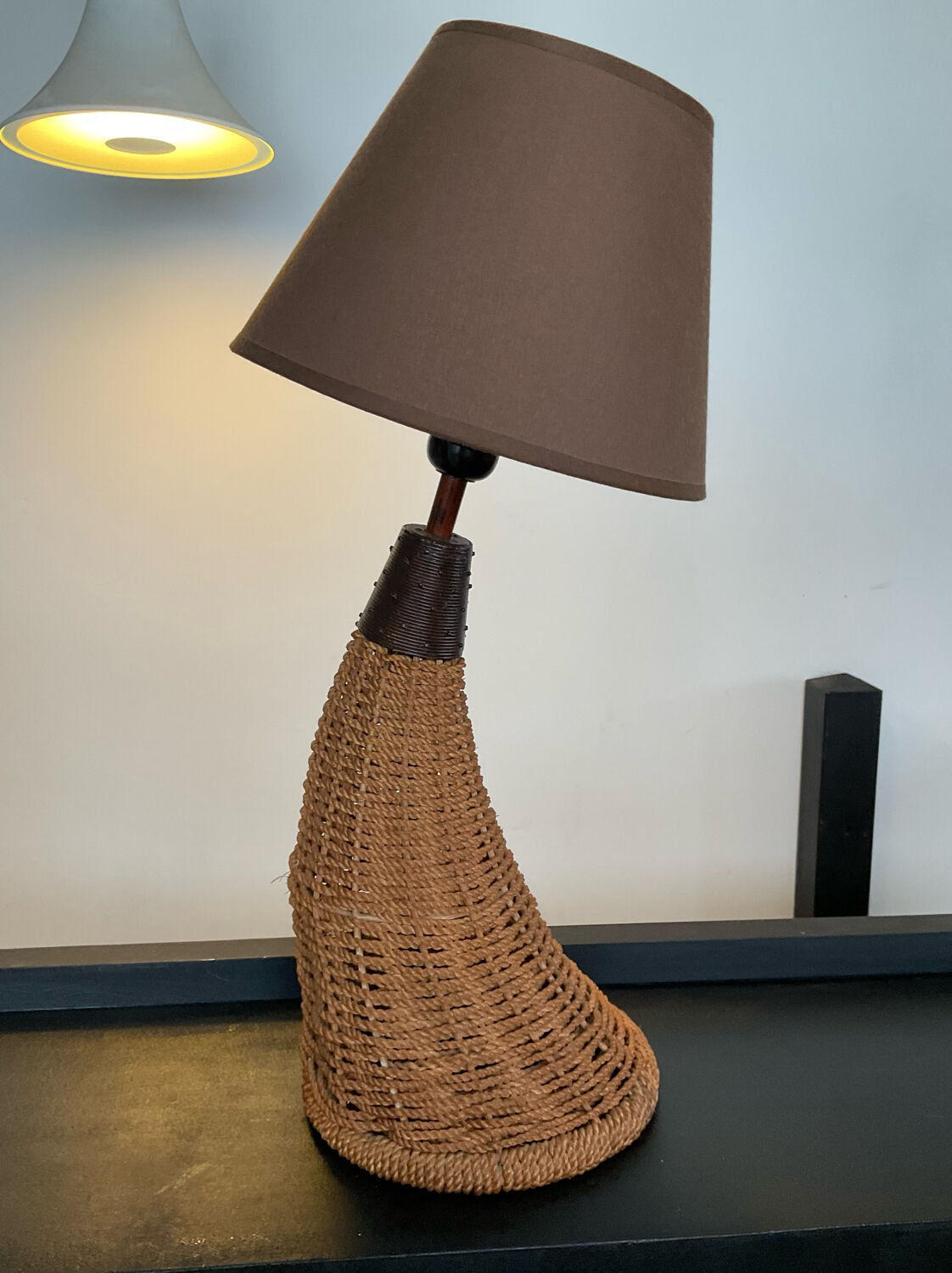 Lampe vintage en rafia