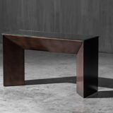 Console en bronze patiné par Belgochrom, Belgique, années 1970