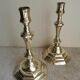 Pair of polished bronze candle holders XVIII th century