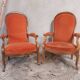 Two Voltaire type armchairs