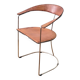 Chaise Arrben Ursula postmoderne en cuir cognac et chrome