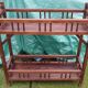 Large double wooden planter with zinc tray