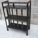 Bamboo and dark rattan shelf