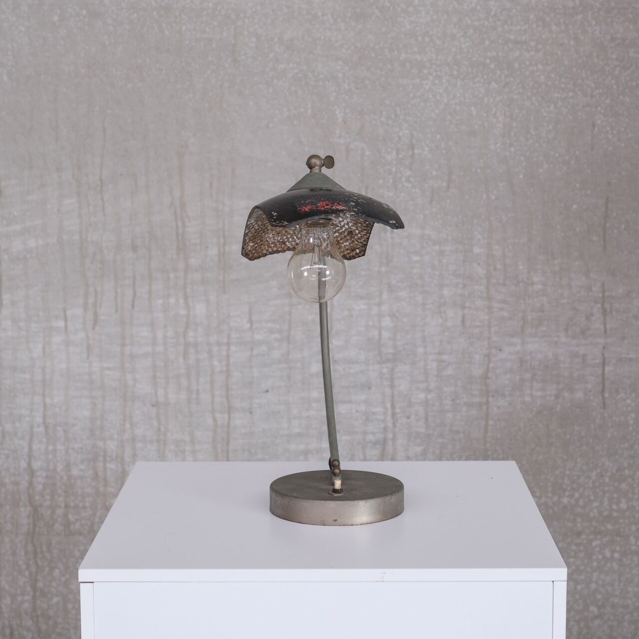 Mid-century mercury glass reflector table lamp