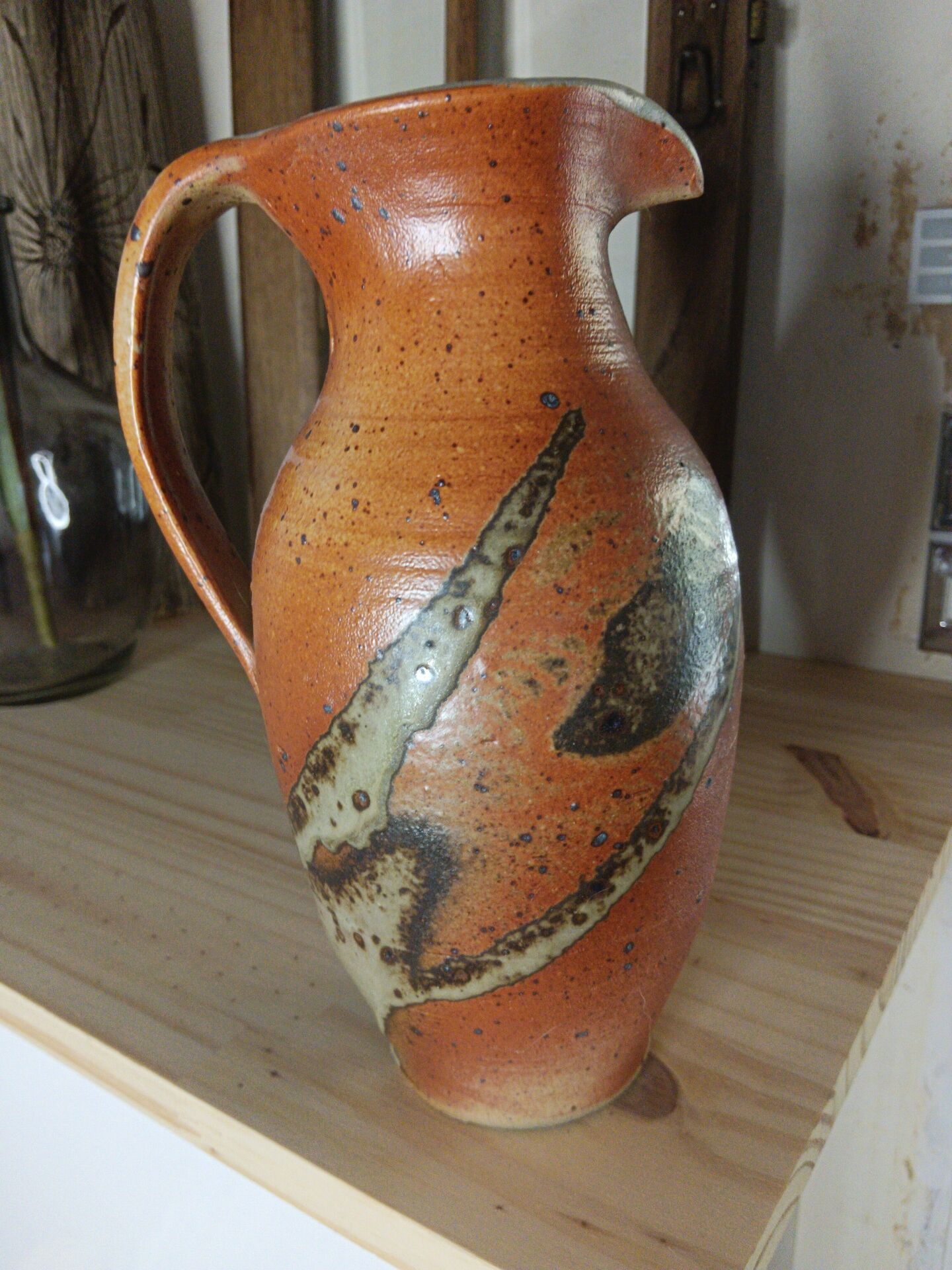 Jug / Vase in glazed terracotta, matte / glossy