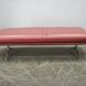 German Koinor Leather Bench with Brushed Stainless Steel Base 2020s
