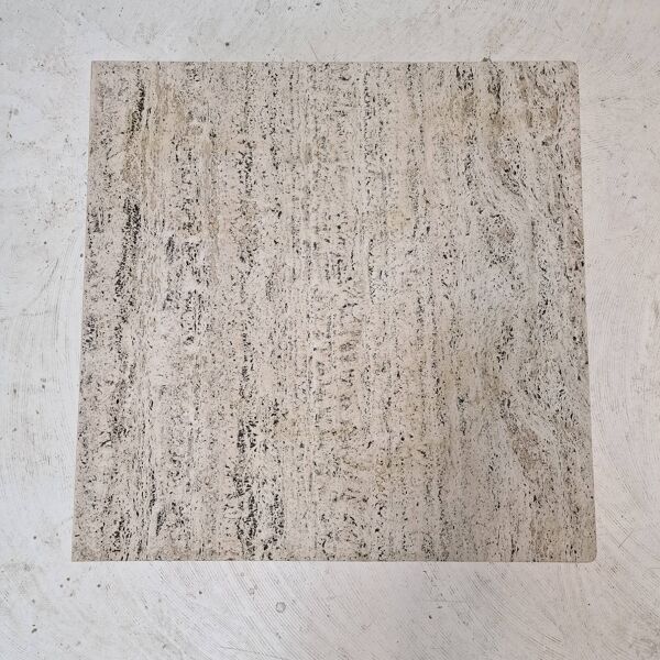 Table Basse Carrée en Travertin par Up & Up Italy, 1970s