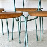 Chaises d'école industrielle, lot de 4