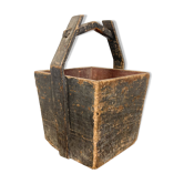 Antique wooden harvest bucket high