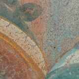 Allegory large painted tempera panel on decorative canvas 170x80 cm