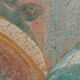 Allegory large painted tempera panel on decorative canvas 170x80 cm