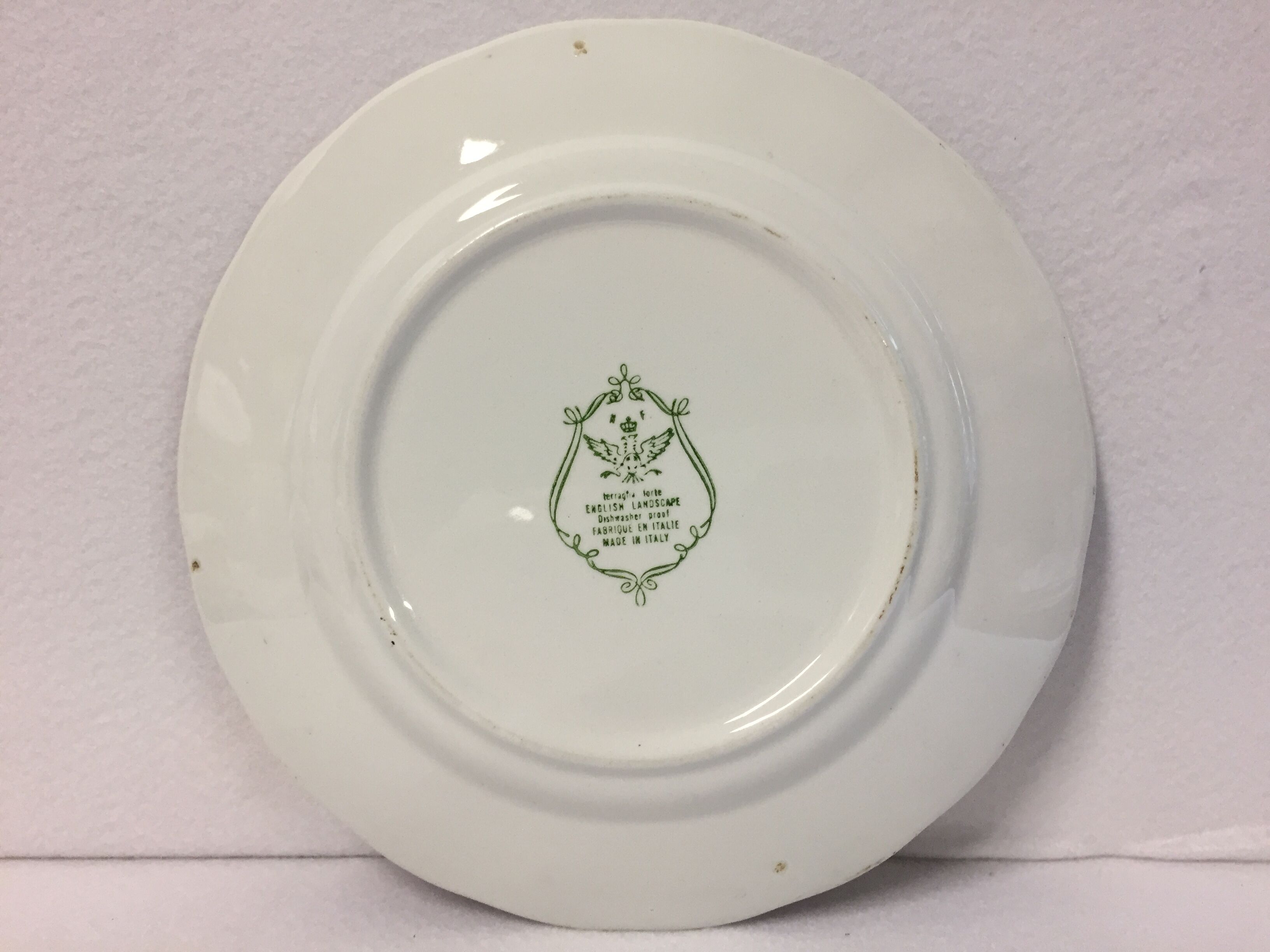 Decorative plate italian earthenware N.Fontebasso 1760 english landscape